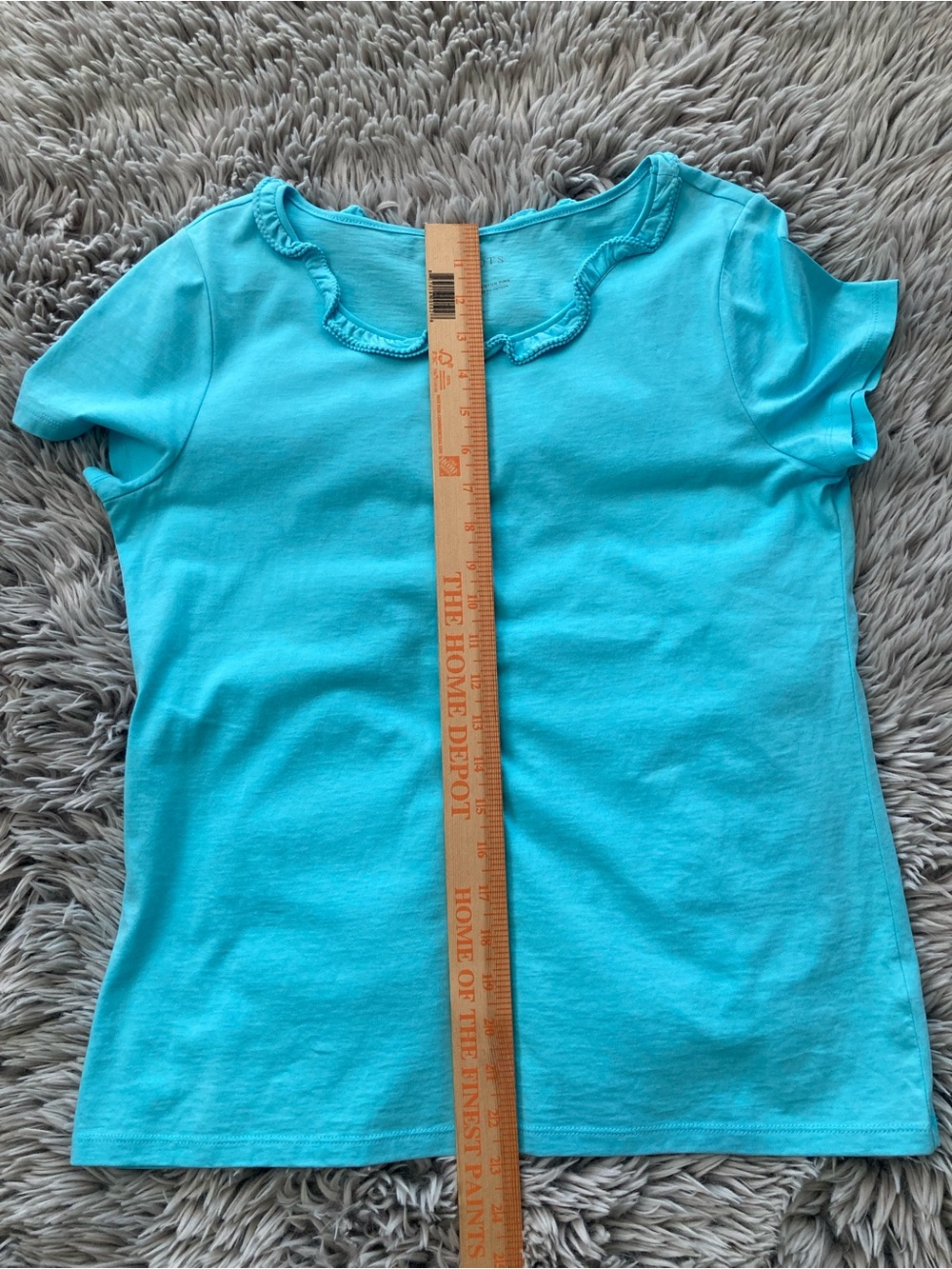 Talbots MP-PIMA-Cascade Crewneck Short Sleeve Tee in Aqua - Picture 7 of 8
